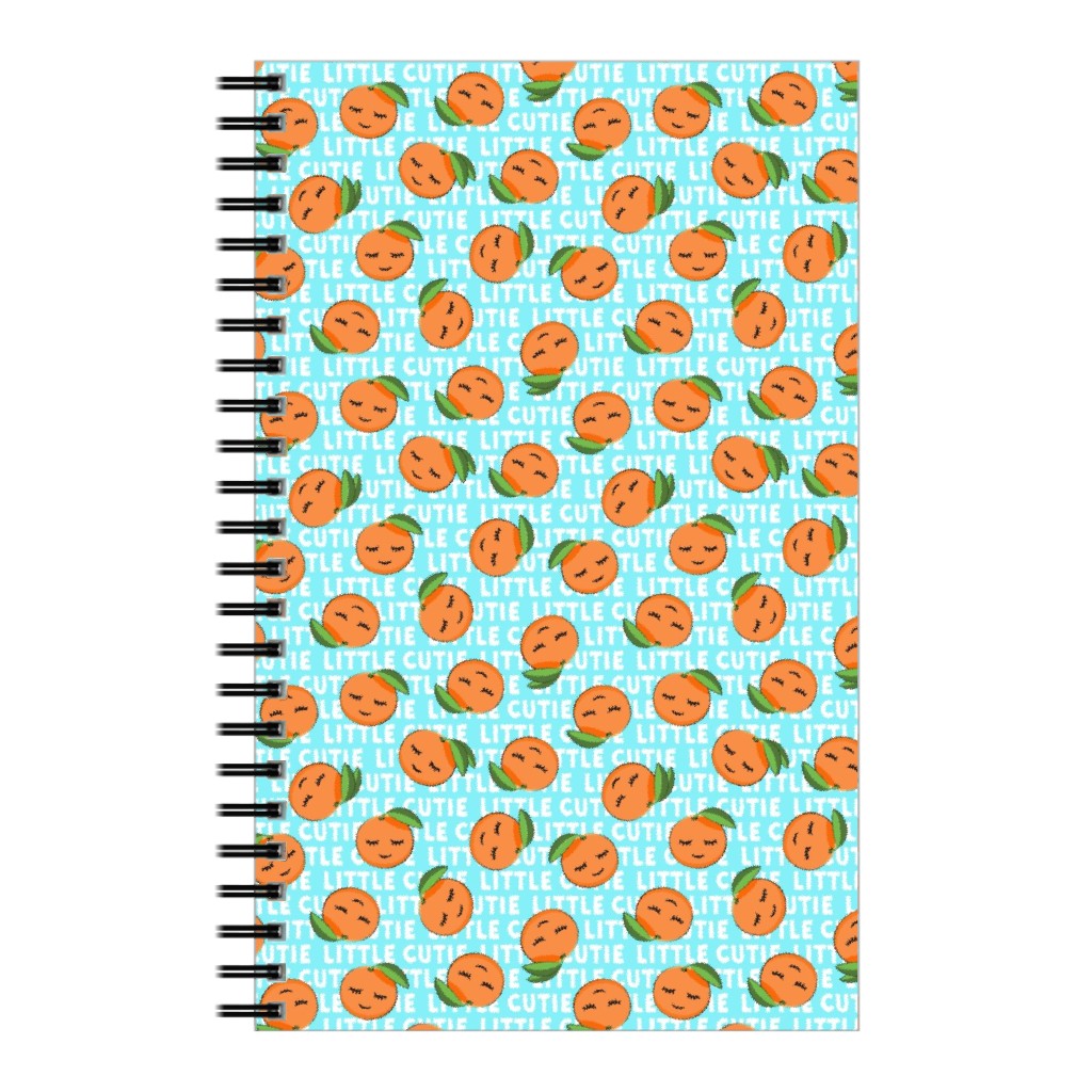 Little Cutie - Happy Oranges - Blue Notebook, 5x8, Blue