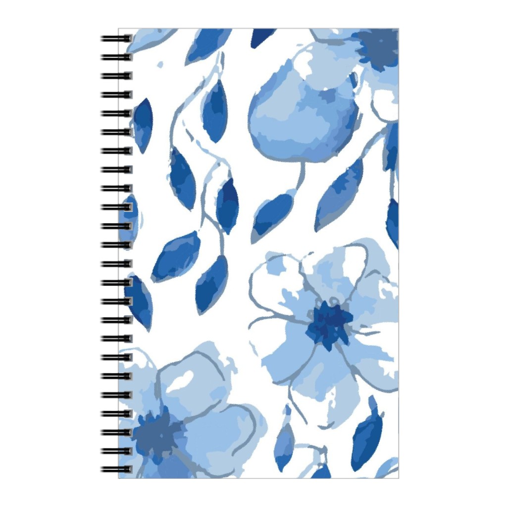the Flow of the Garden - Blue Notebook, 5x8, Blue