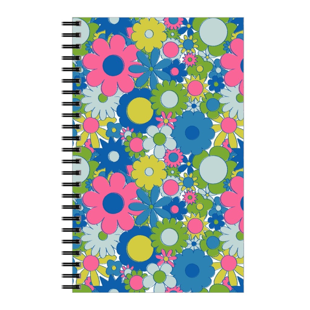 Funky Daisy Floral - Neon Notebook, 5x8, Multicolor