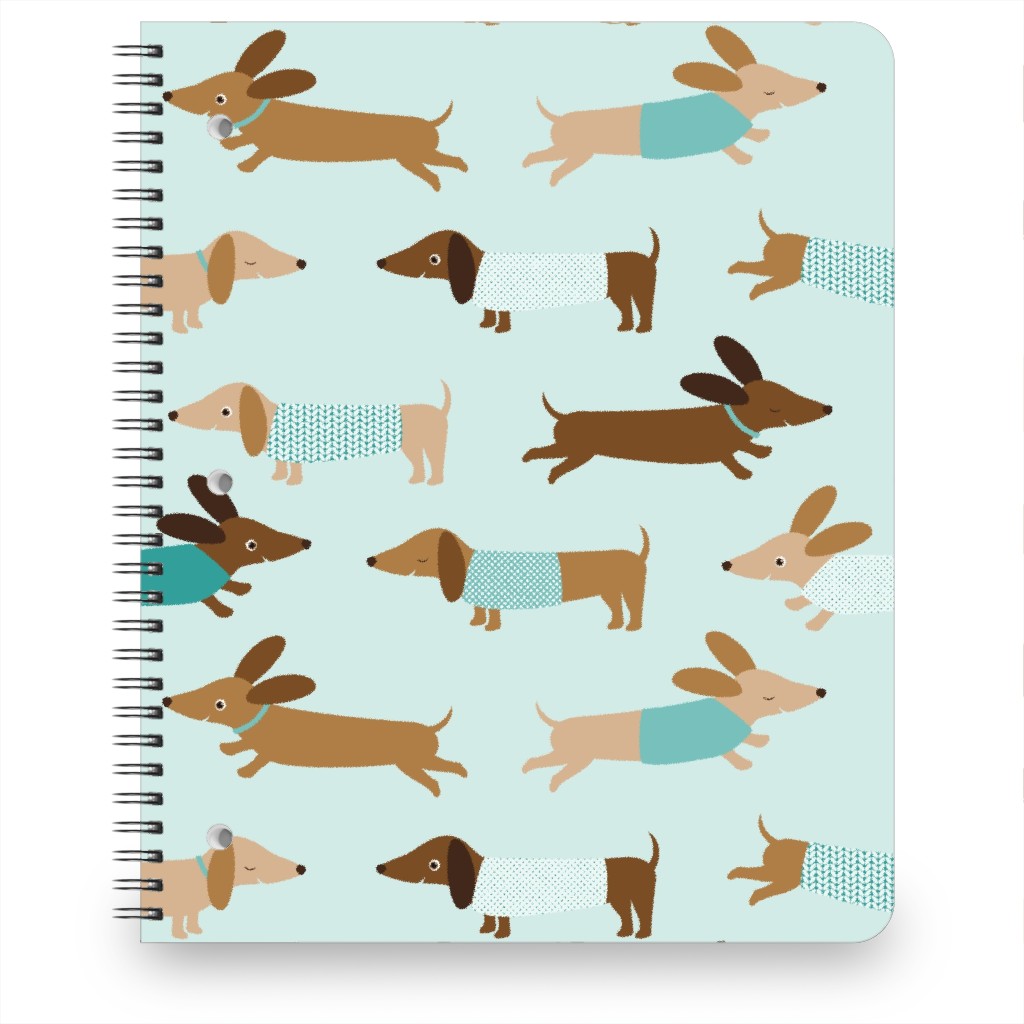 Daschunds Notebook, 8.5x11, Blue