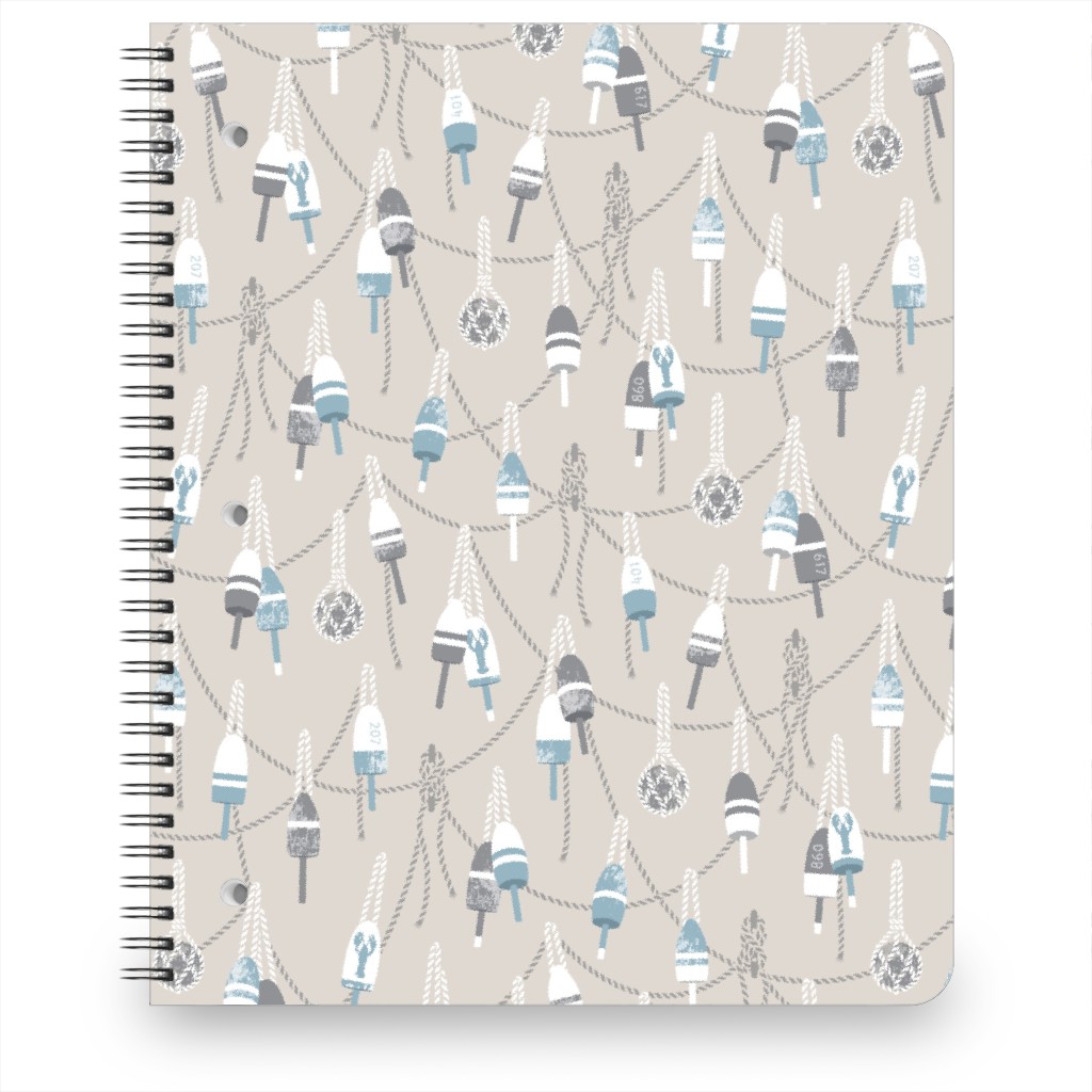 Lobster Buoy - Light Beige Tan Notebook, 8.5x11, Beige, Pearl