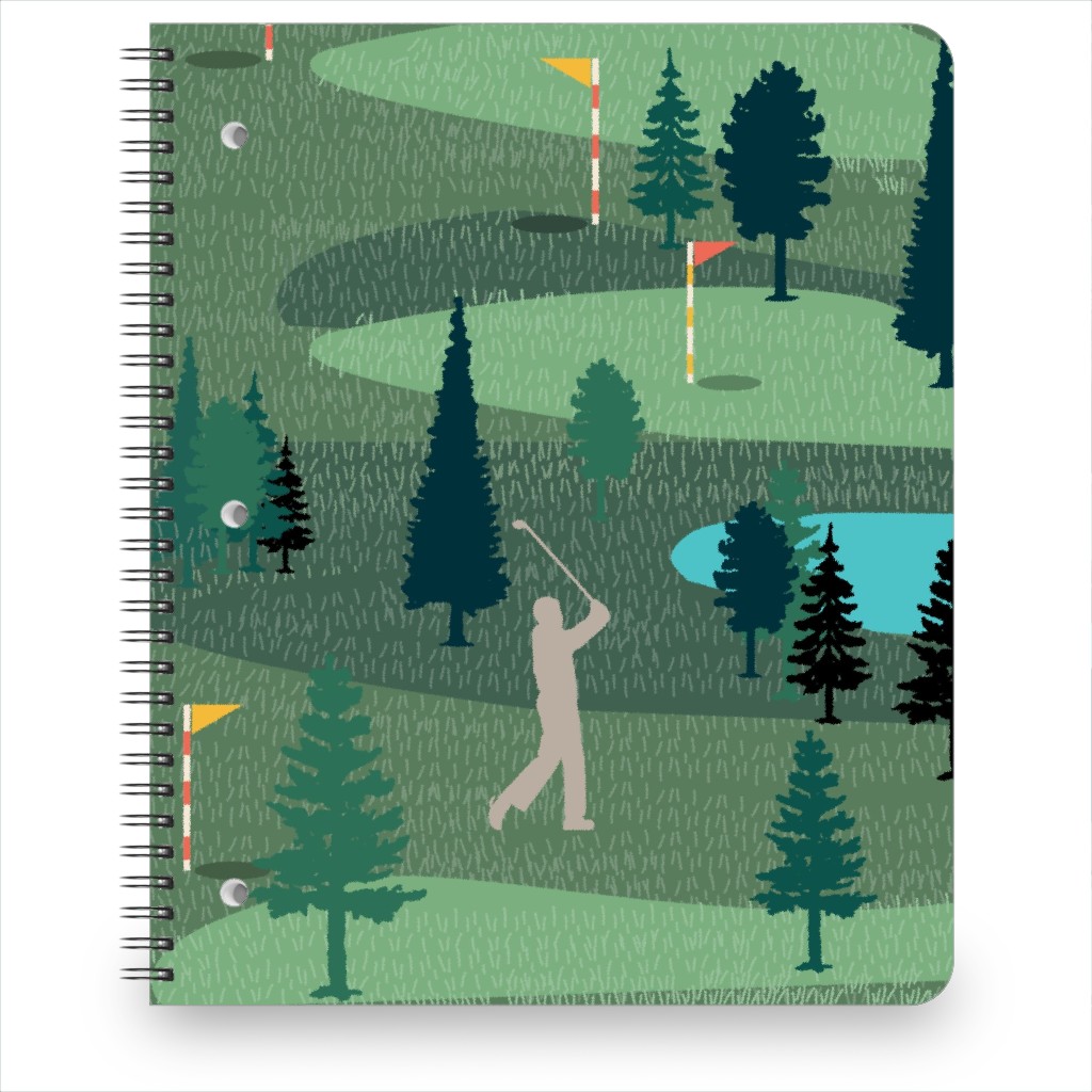 Golf Day Out - Green Notebook, 8.5x11, Green, Classic Green