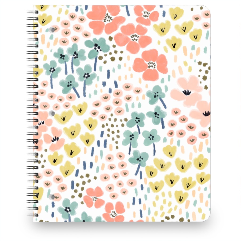 April Bits Vintage - Pink Notebook, 8.5x11, Pink, Bright Pink