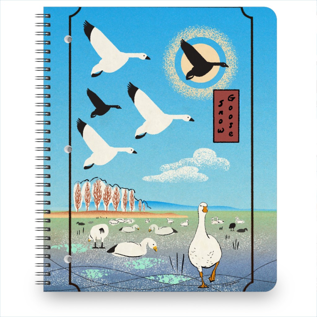 Snow Geese Notebook, 8.5x11, Blue