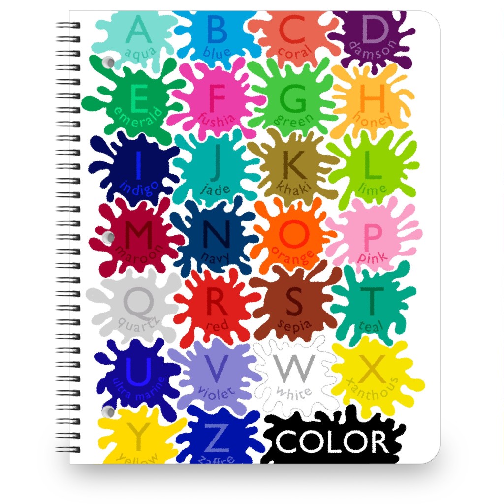 Color Splat Alphabet Notebook, 8.5x11, Multicolor
