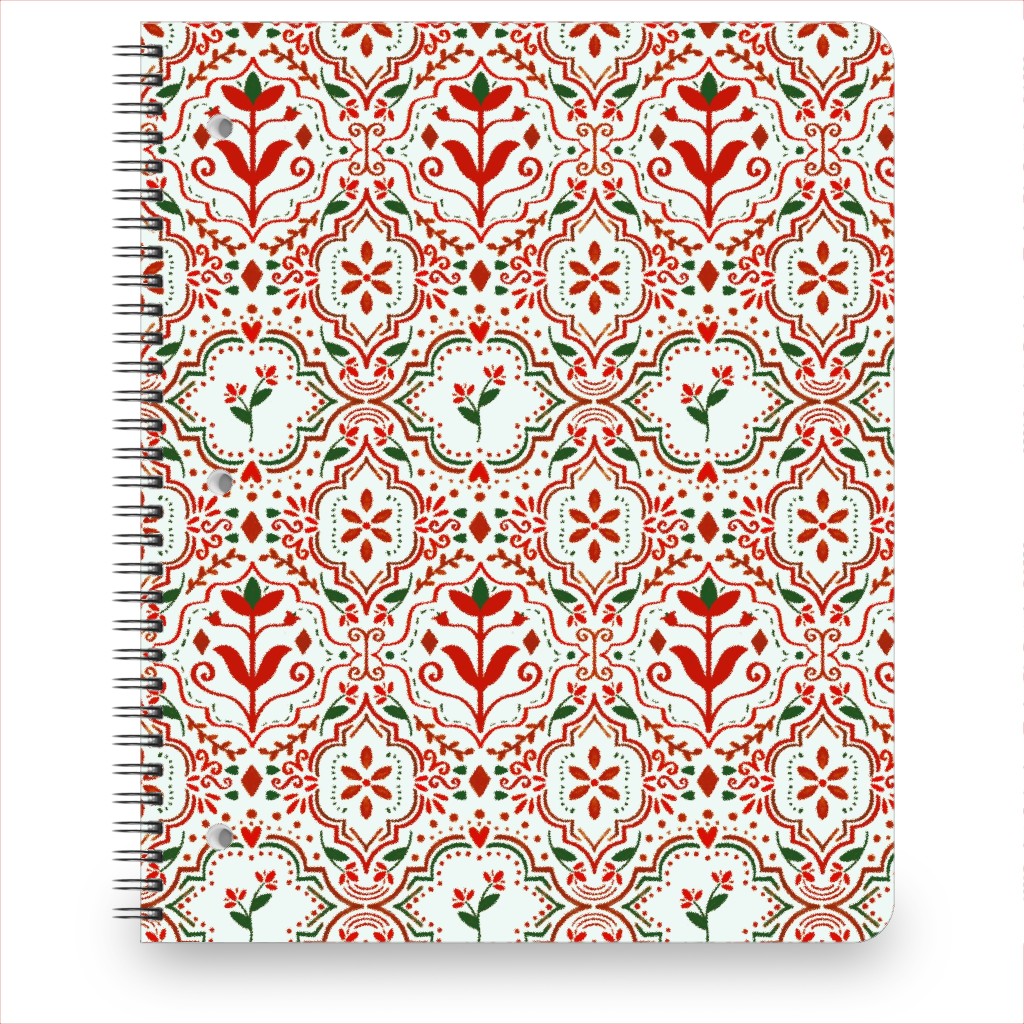 Moroccan Christmas Notebook, 8.5x11, Red
