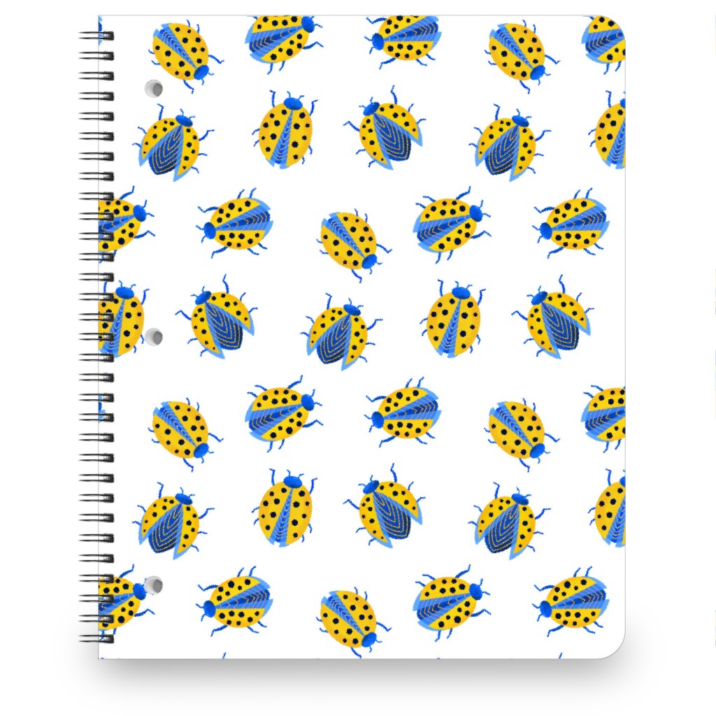 Classic Ladybugs Notebook, 8.5x11, Yellow, Polenta