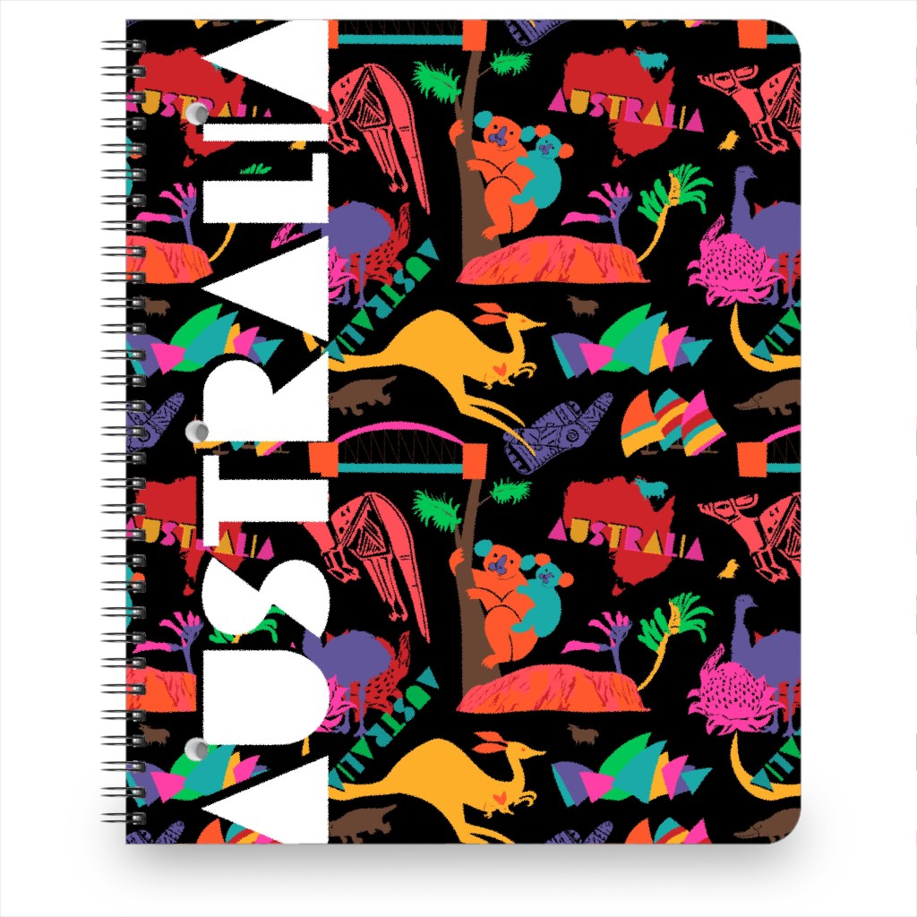 Mod Retro Australia - Multi Notebook, 8.5x11, Multicolor