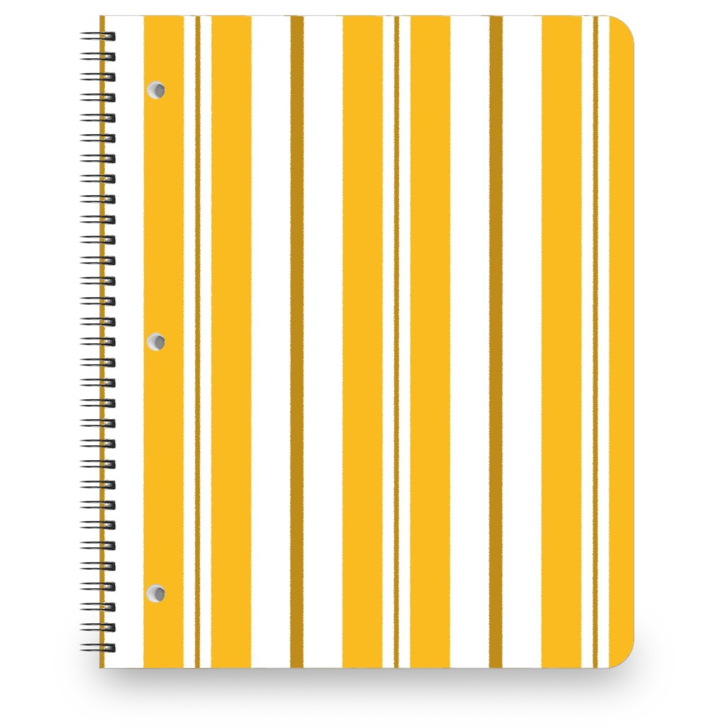 Gold White and Brown Stripes Notebook, 8.5x11, Yellow, Classic Yellow