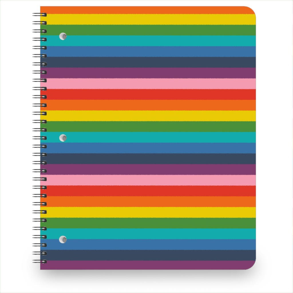 Colorful Live - Rainbow Stripe Notebook, 8.5x11, Multicolor