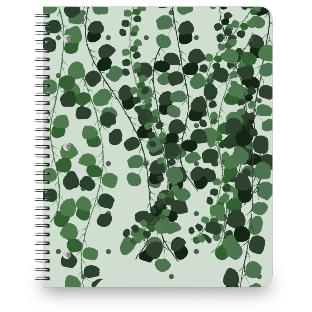 Hanging Eucalyptus - Green Notebook, 8.5x11, Green, Classic Green