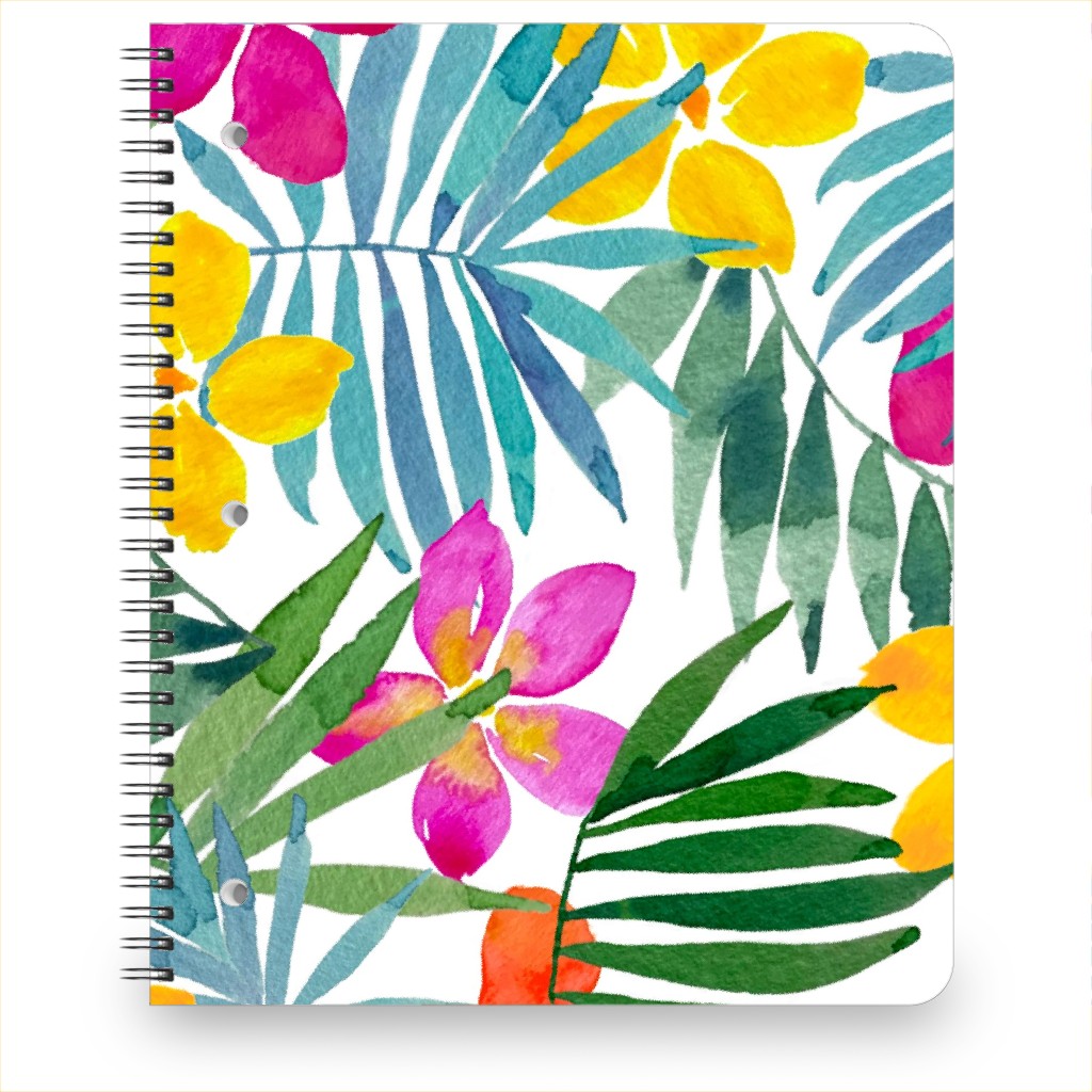 Watercolor Tropical Vibes Notebook, 8.5x11, Multicolor