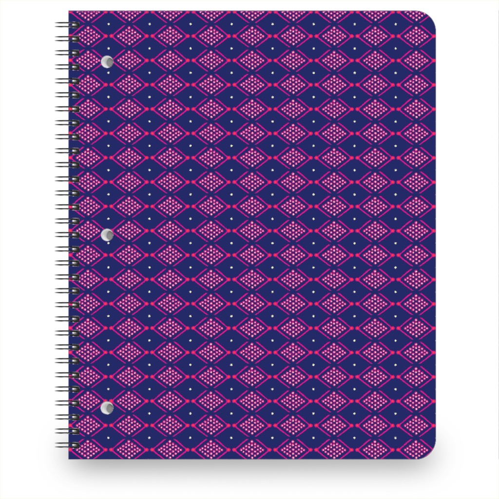 Tribal Geometric - Navy and Purple Notebook, 8.5x11, Blue, True Blue