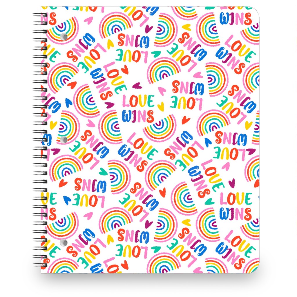 Love Wins - Pride - Brights Notebook, 8.5x11, Multicolor