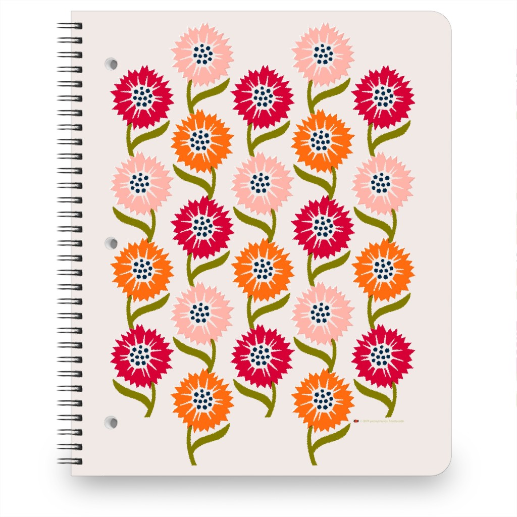 Sunflowers for Peace Notebook, 8.5x11, Red