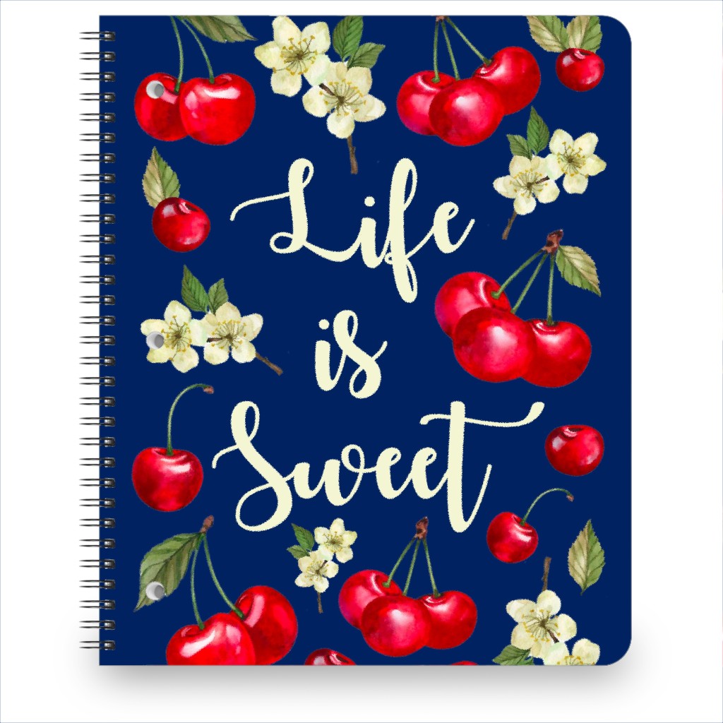 Life Is Sweet Notebook, 8.5x11, Red, Royal