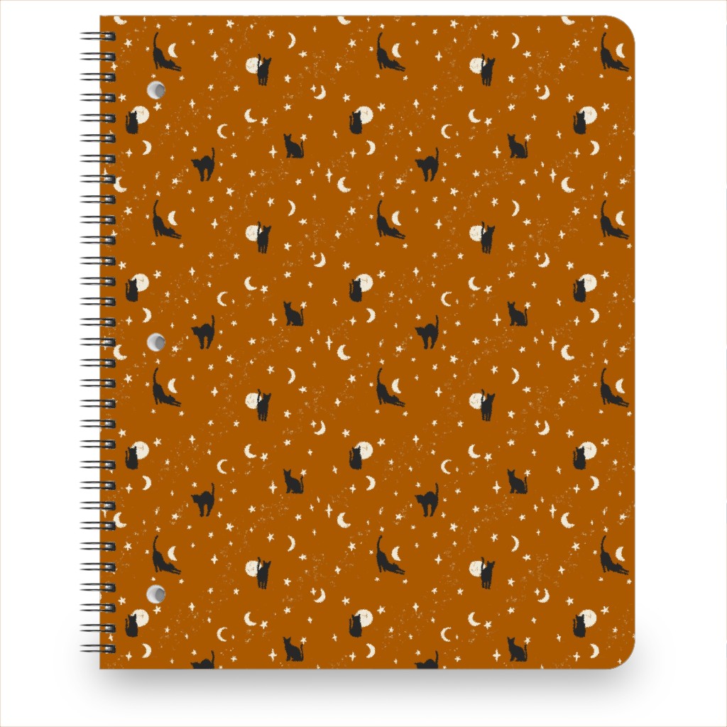 Halloween Black Cats - Orange Notebook, 8.5x11, Orange