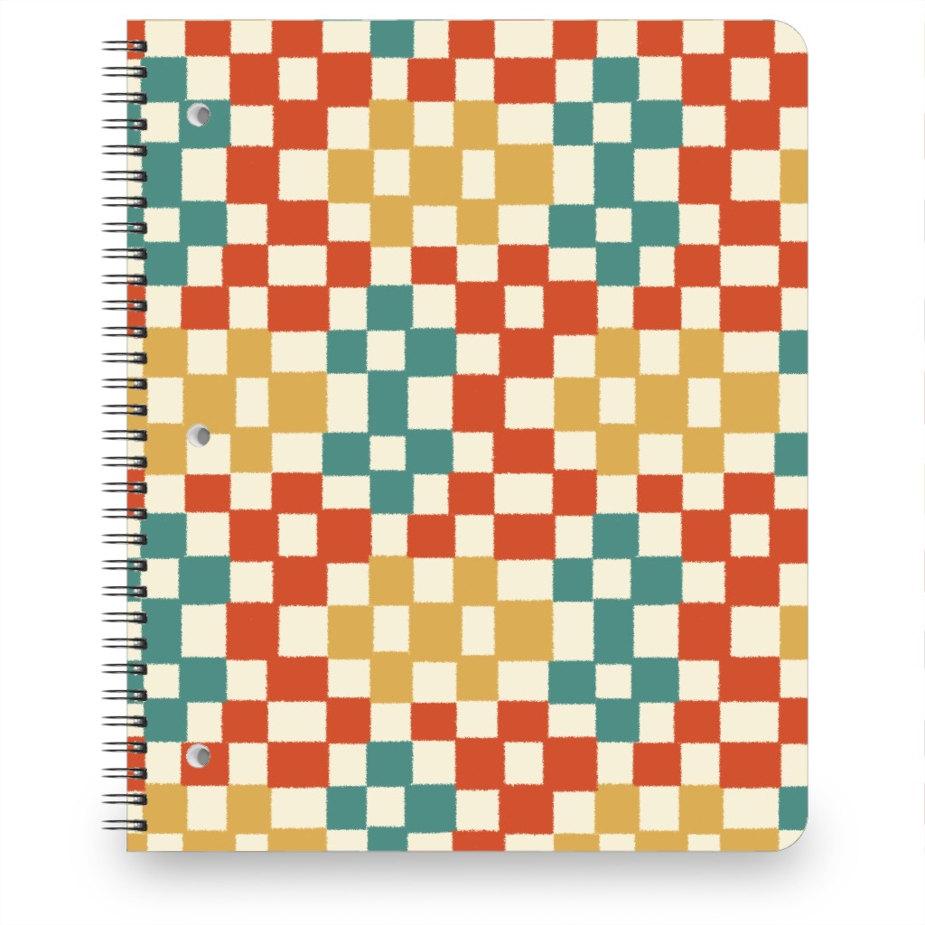 Wonky Checkerboard - Multi Notebook, 8.5x11, Multicolor