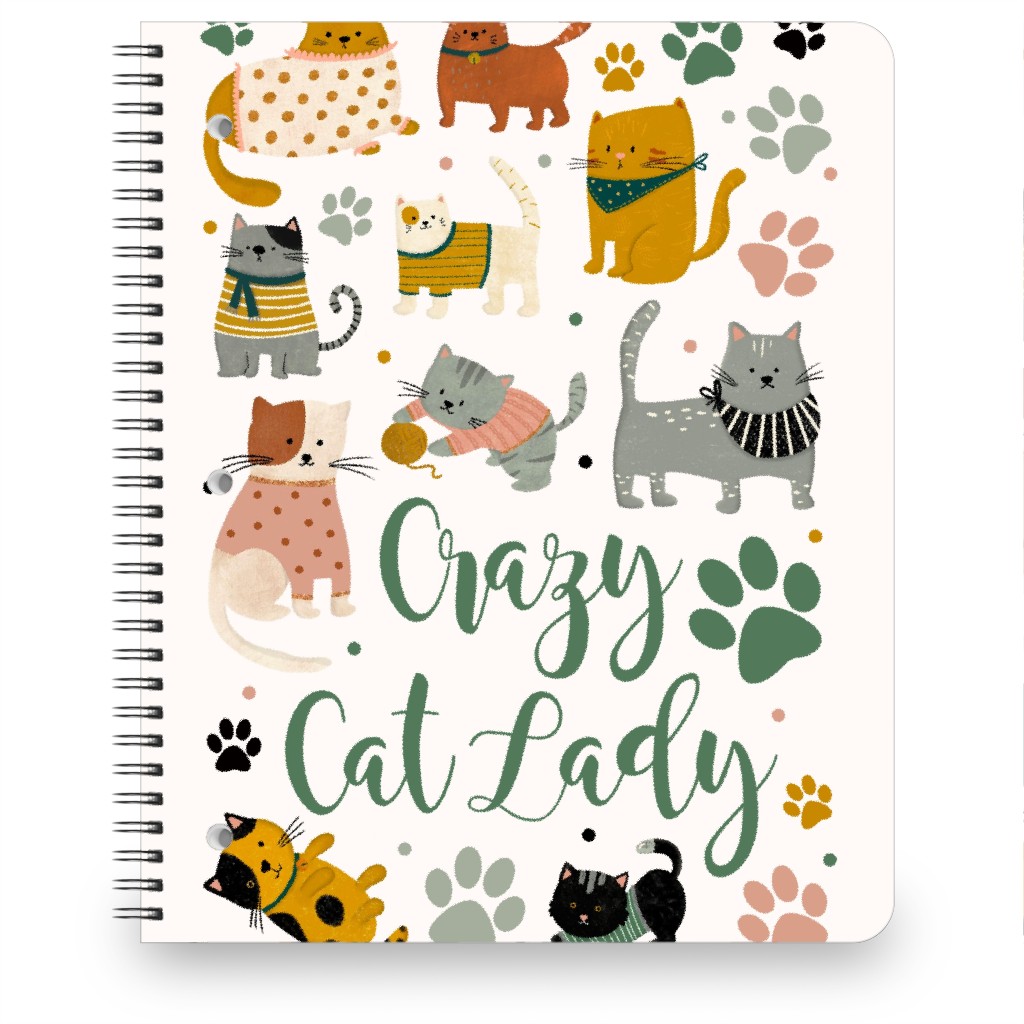 Crazy Cat Lady - Multi Notebook, 8.5x11, Multicolor