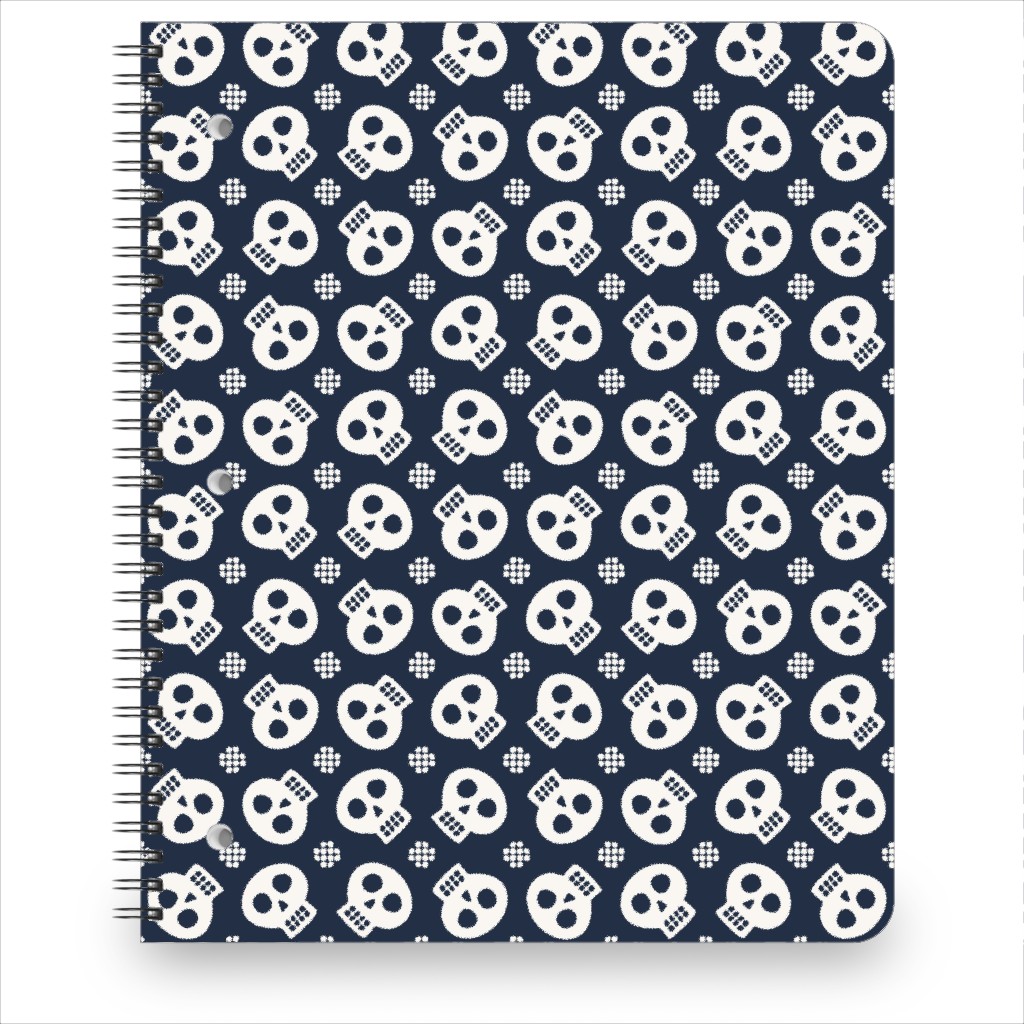 Halloween Skulls Notebook, 8.5x11, Black