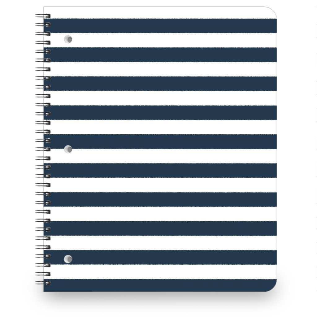 Simple Horizontal Stripe Notebook, 8.5x11, Blue