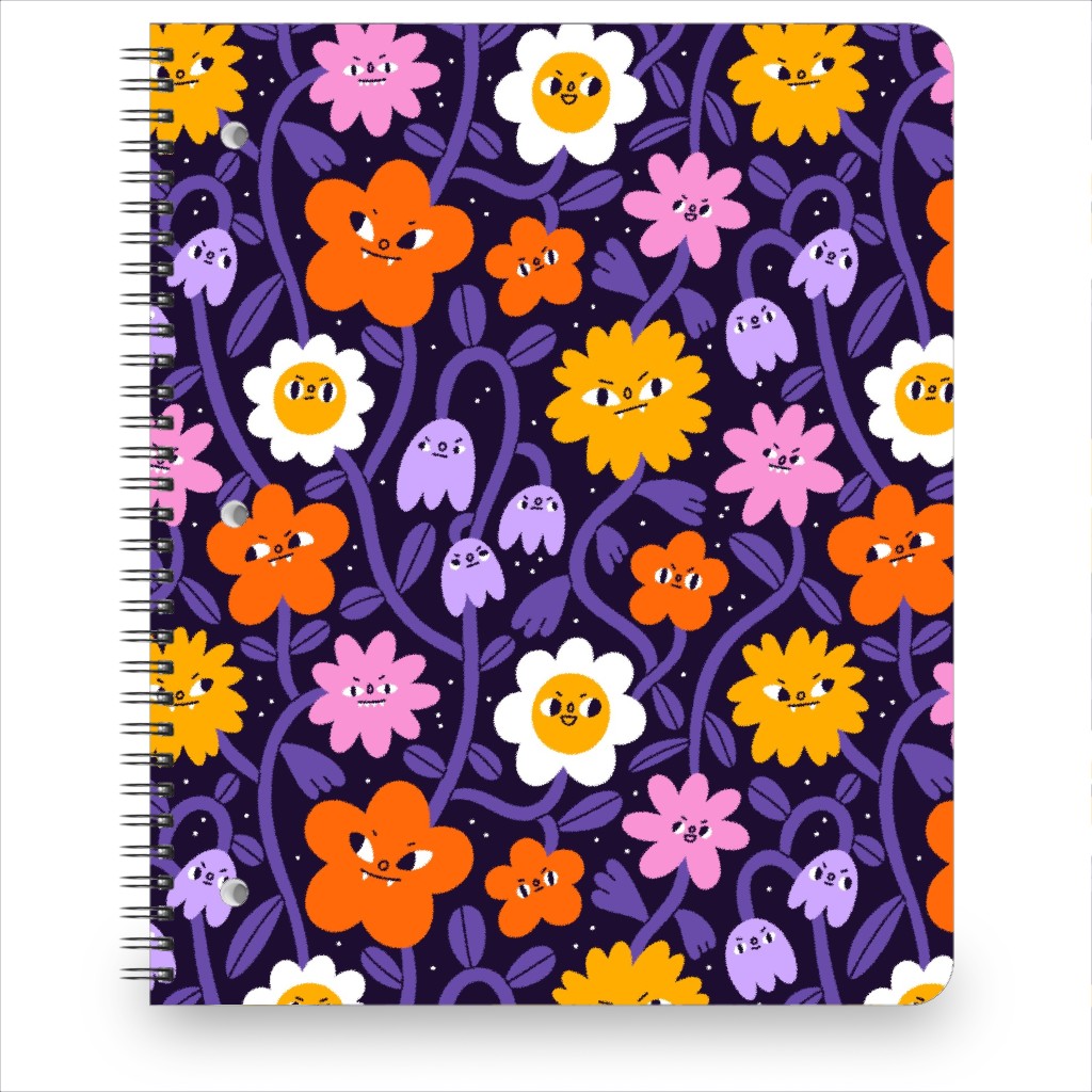 Extremely Wicked, Evil and Vile Halloween Garden - Purple Notebook, 8.5x11, Purple, Purple