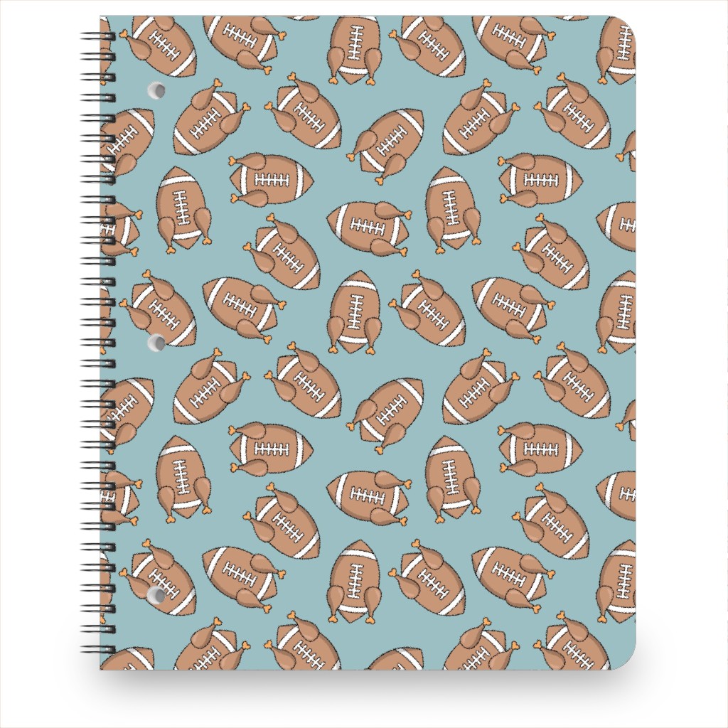 Turkey Football Notebook, 8.5x11, Blue