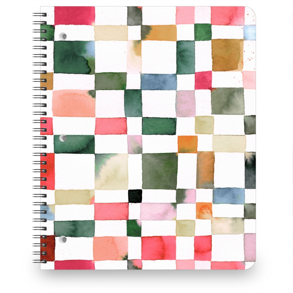 Watercolor Checker - Multi Notebook, 8.5x11, Multicolor