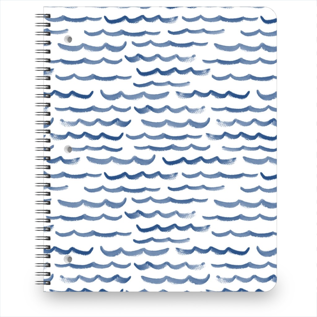 Ocean Waves Notebook, 8.5x11, White