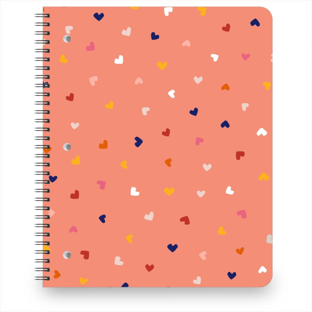Heart Sprinkles - Pink Notebook, 8.5x11, Pink, Bright Pink