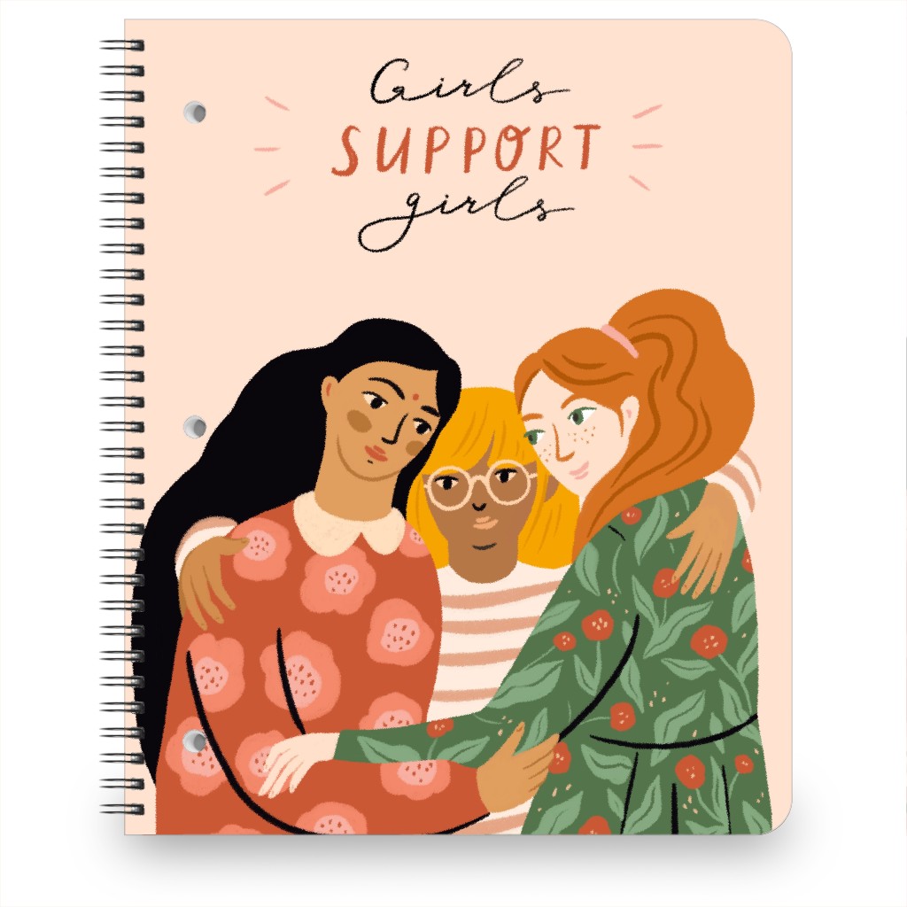 Girls Support Girls - Multi Notebook, 8.5x11, Multicolor