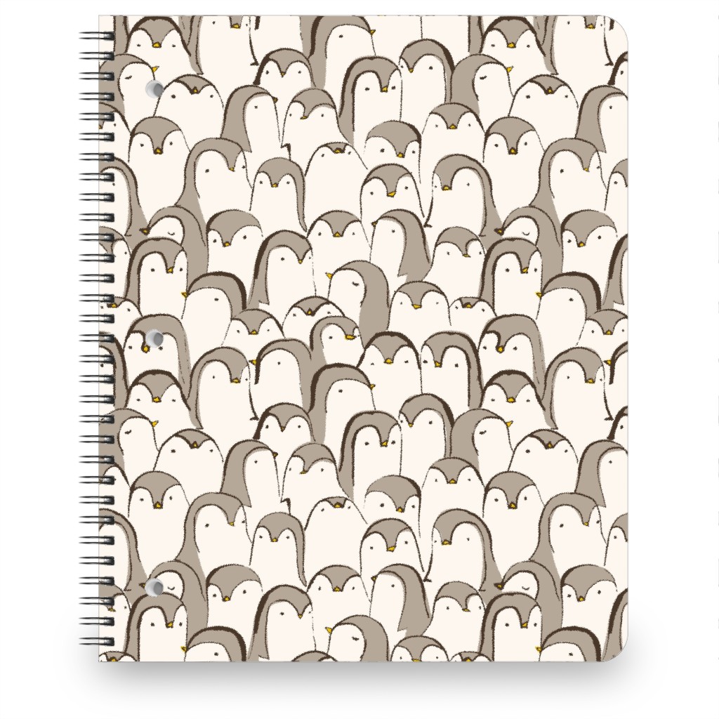 Penguin Huddle Notebook, 8.5x11, Beige, Stone