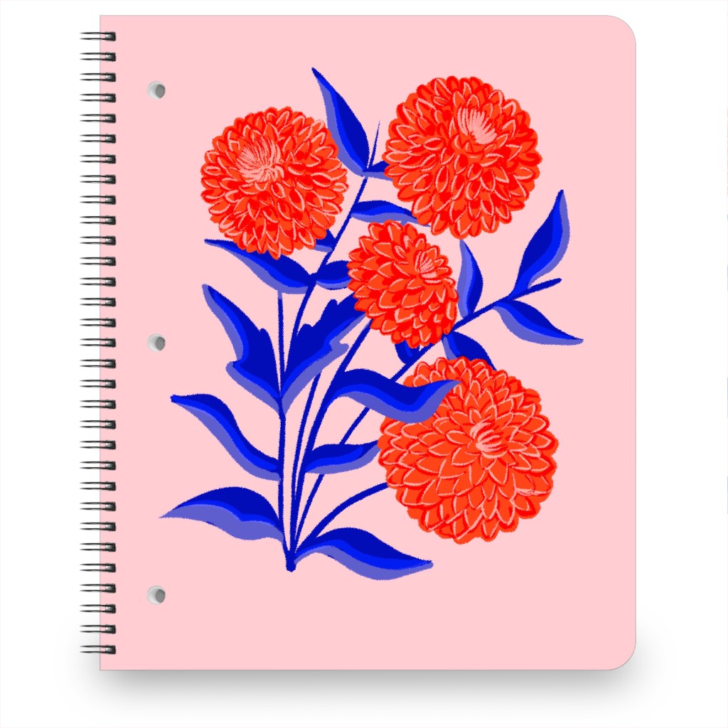 Red Marigolds - Vibrant Notebook, 8.5x11, Multicolor