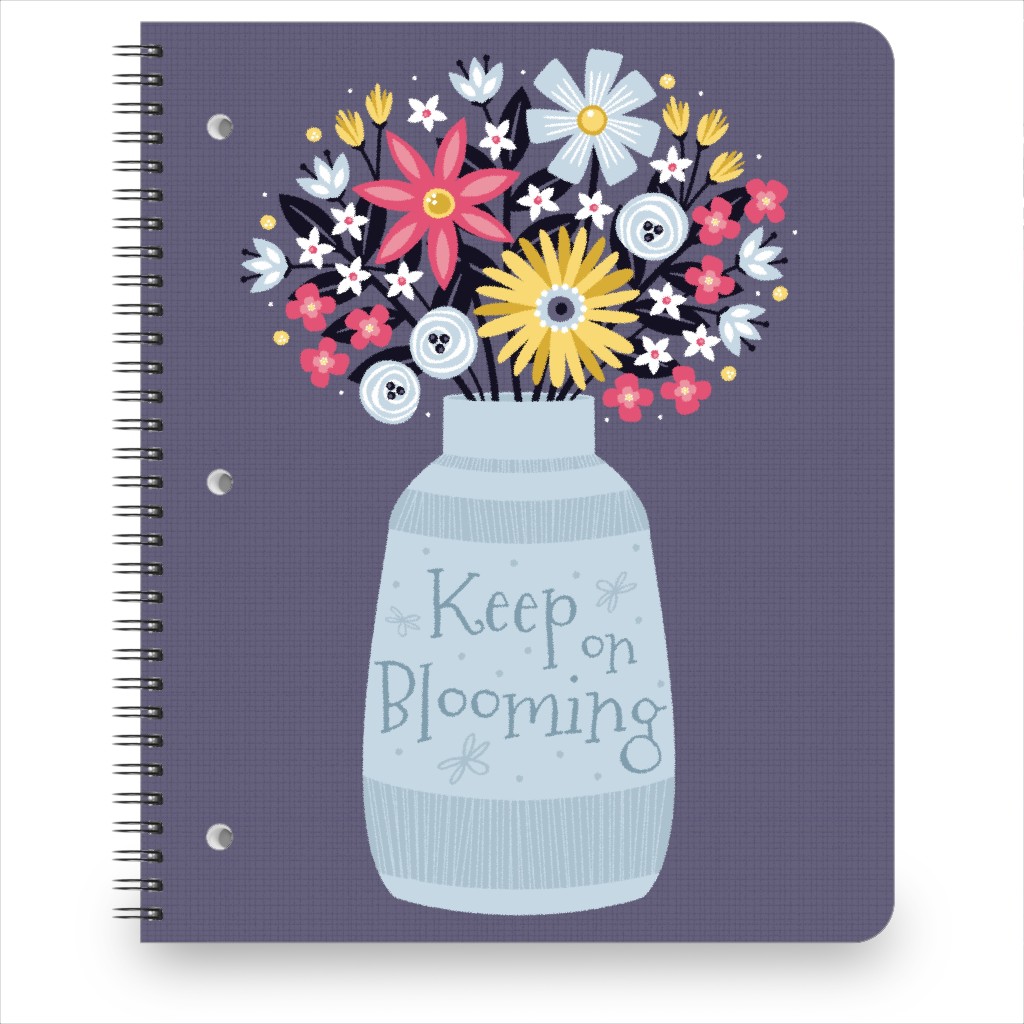 Keep on Blooming Bouquet - Gray Notebook, 8.5x11, Multicolor