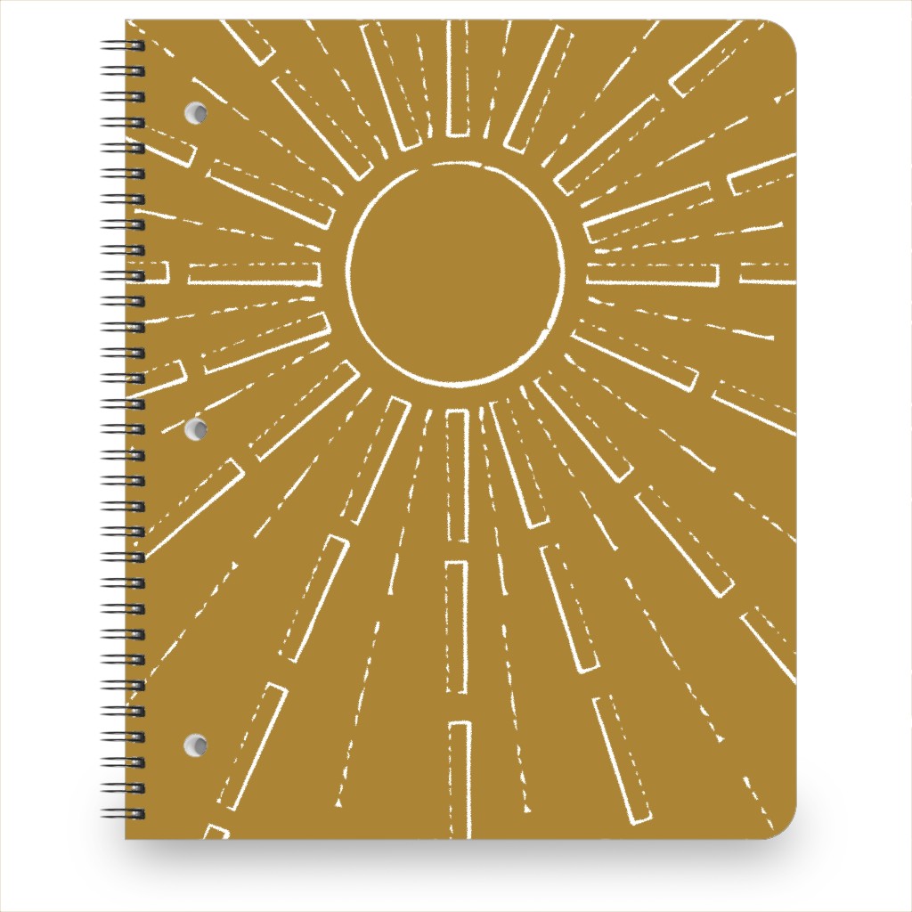 Midcentury Burst Notebook, 8.5x11, Yellow, Golden