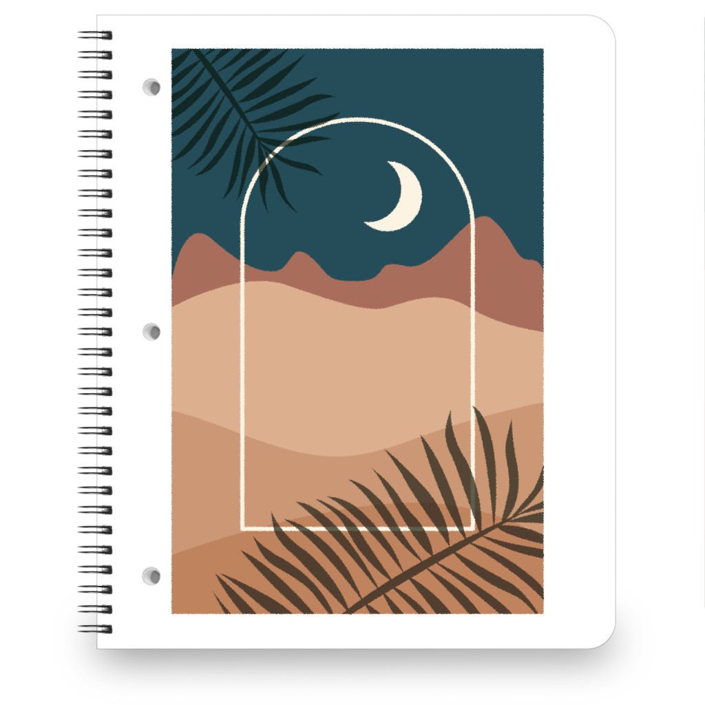 Abstract Landscapes in Windows Moon Notebook, 8.5x11, Multicolor