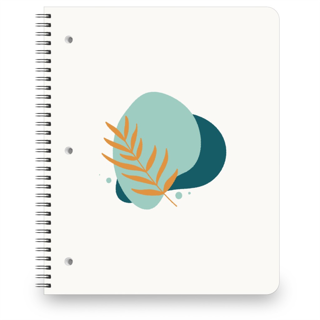 Shapes and Fern Leaf Vi Notebook, 8.5x11, Green, Ink Spot