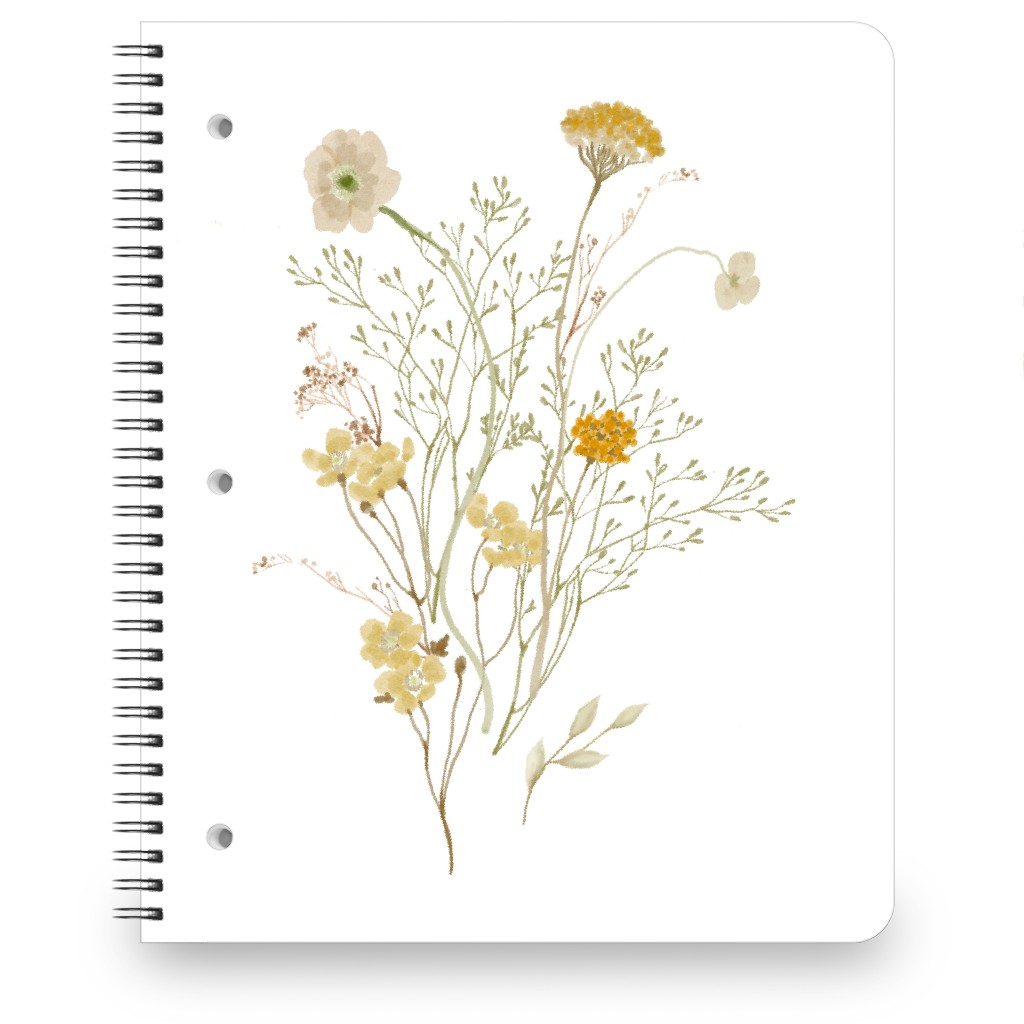 Picked Wildflowers - Yellow Notebook, 8.5x11, Yellow