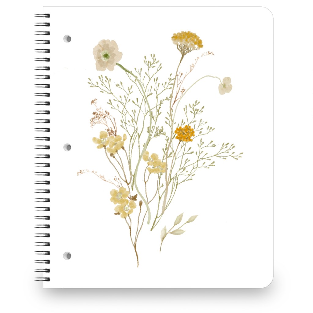 Picked Wildflowers - Yellow Notebook, 8.5x11, Yellow, Classic Yellow