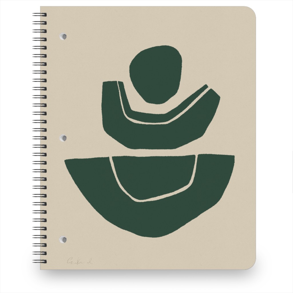 Geometric Abstract Stack Ii Notebook, 8.5x11, Green