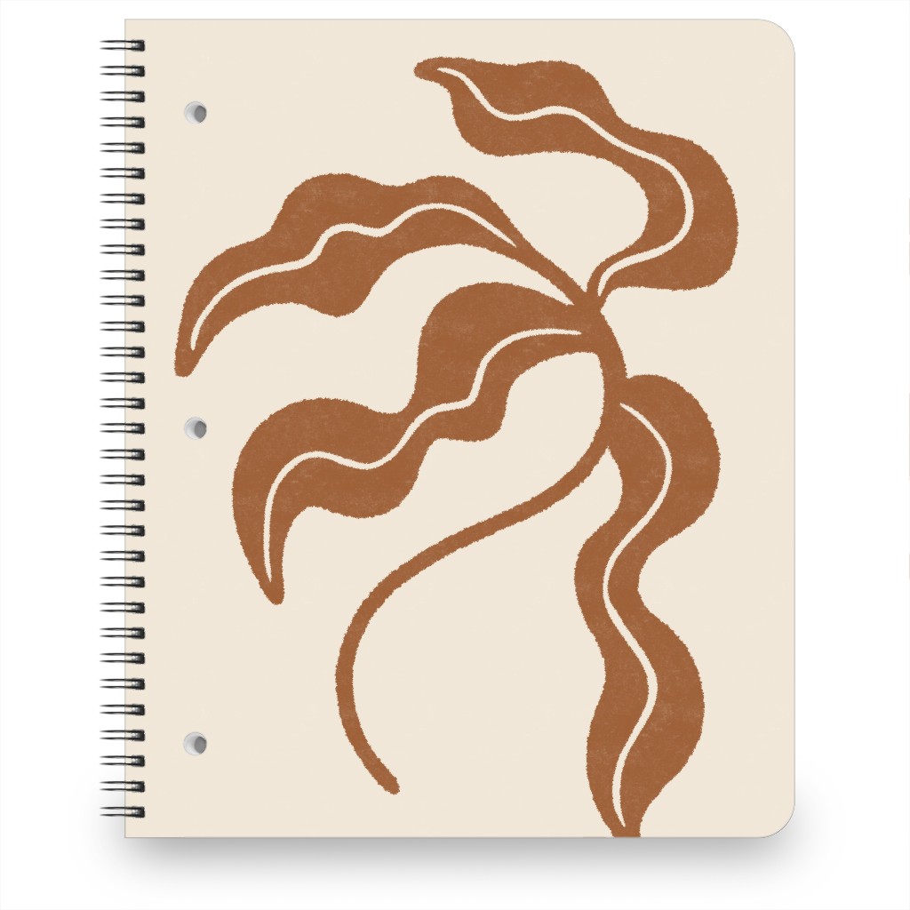 Minimalist Foliage - Neutral Notebook, 8.5x11, Beige, Pearl