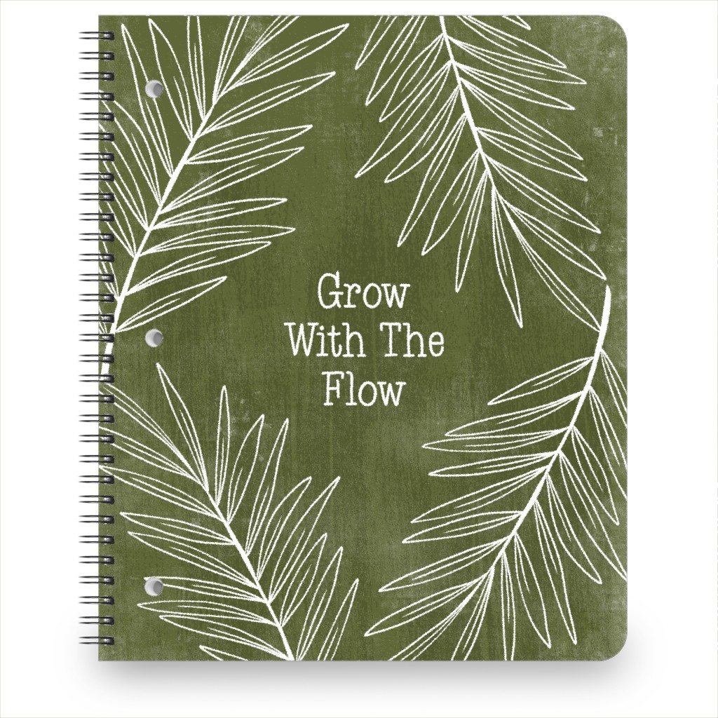 Grow With the Flow - Green Notebook, 8.5x11, Green
