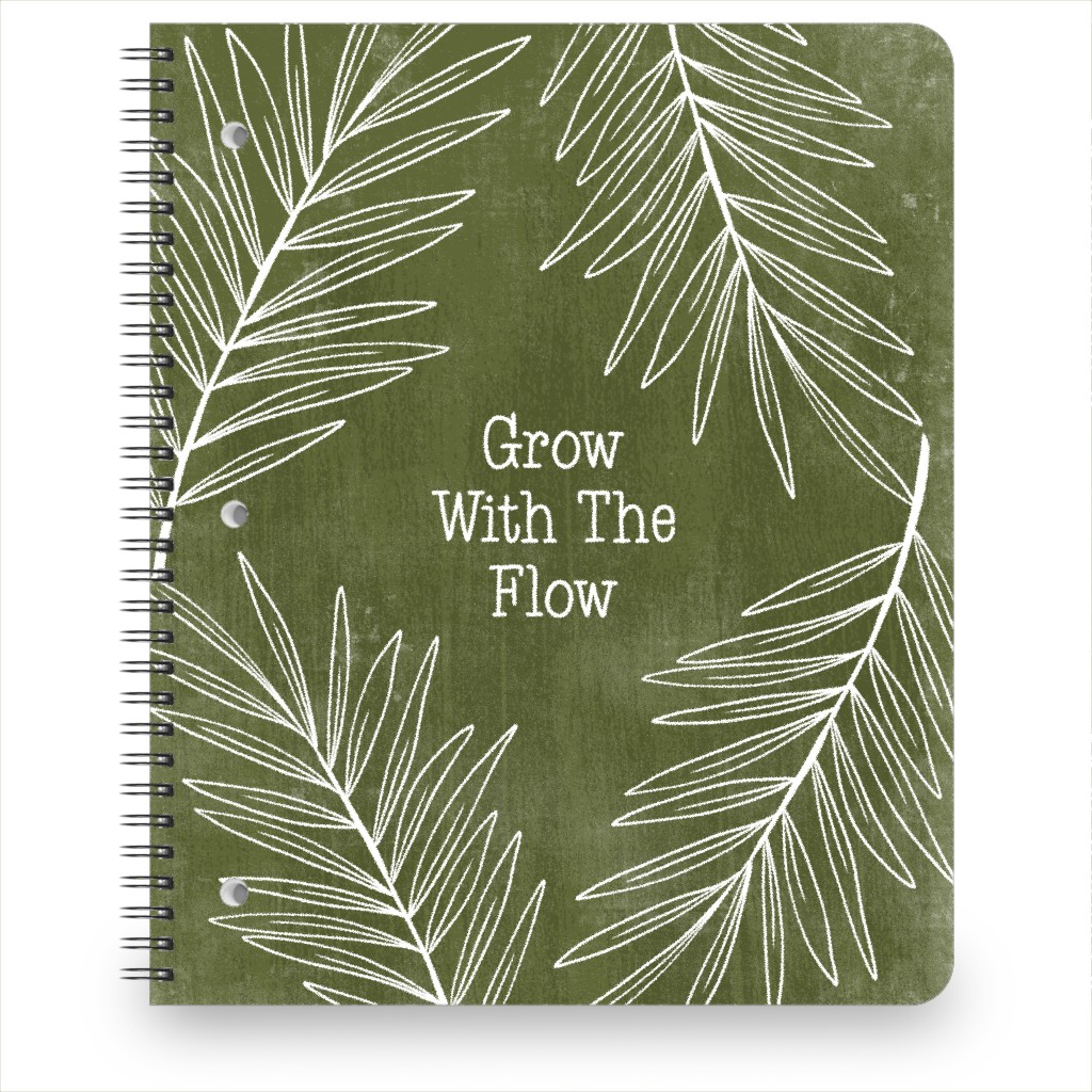 Grow With the Flow - Green Notebook, 8.5x11, Green, Classic Green