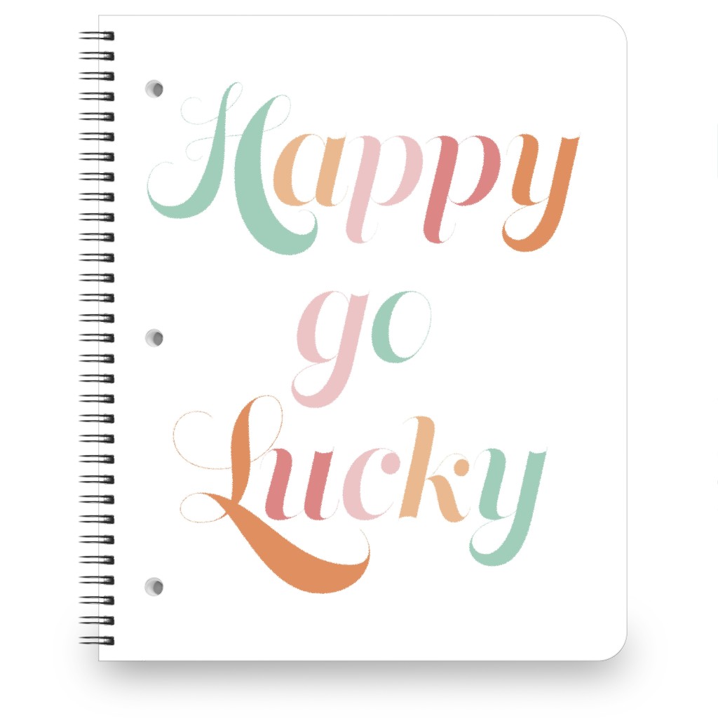 Happy Go Lucky - Multi Notebook, 8.5x11, Multicolor