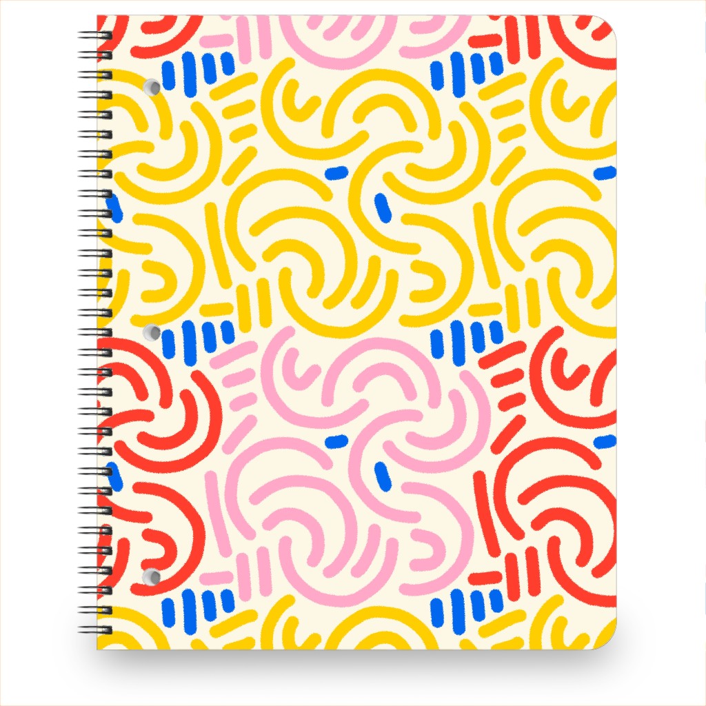Half Circles and Lines Notebook, 8.5x11, Multicolor, Pearl