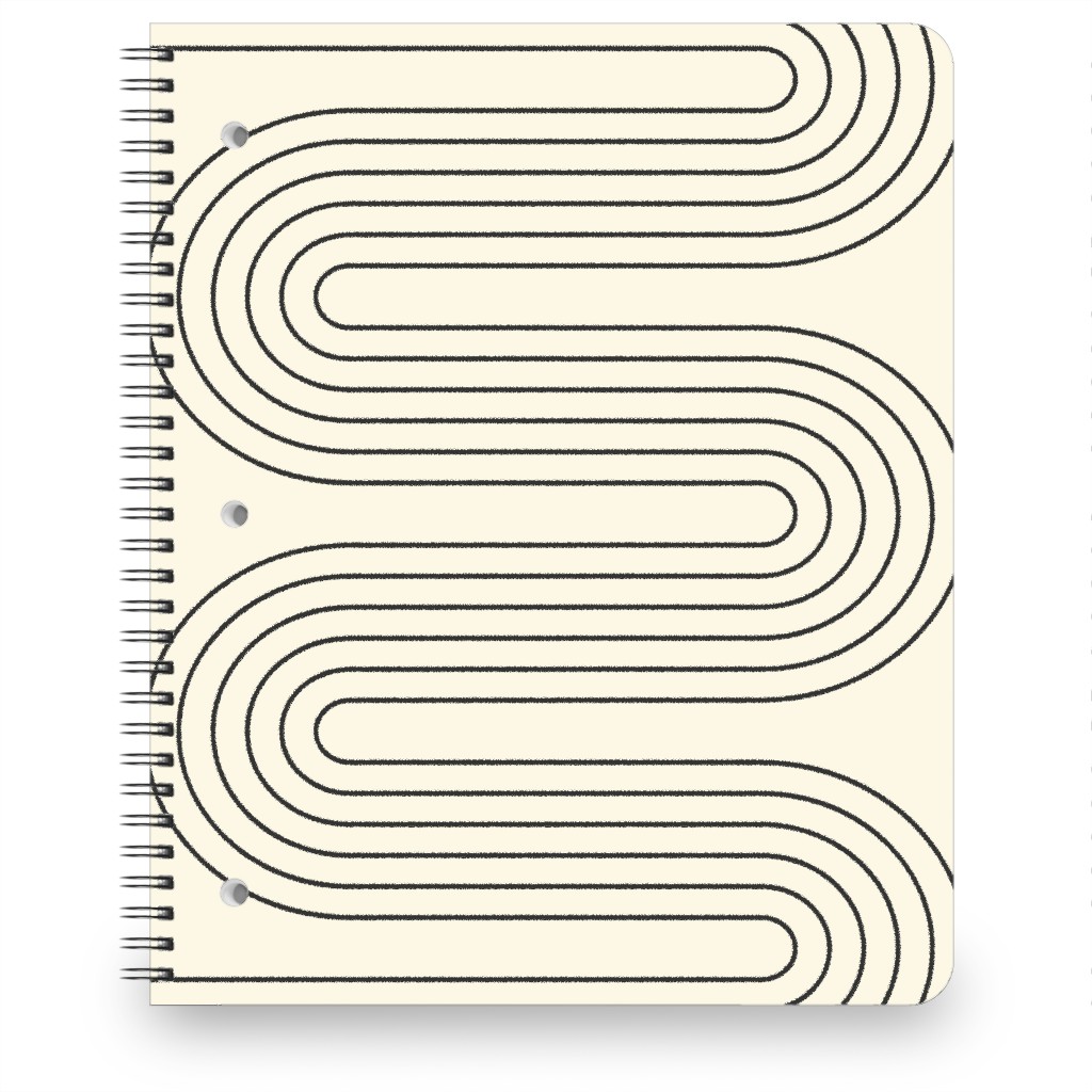 Geometric Abstract Lines - Neutral Notebook, 8.5x11, Beige