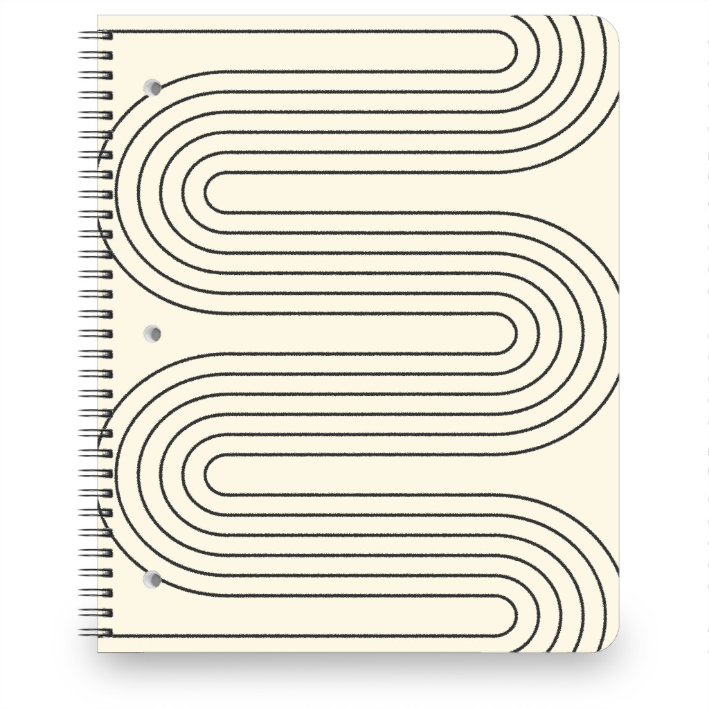 Geometric Abstract Lines - Neutral Notebook, 8.5x11, Beige, Pearl