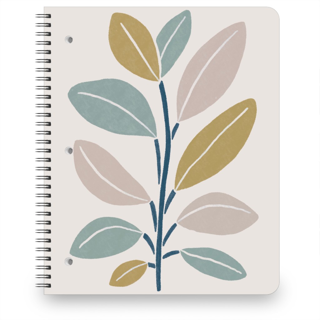 Plant Branch Notebook, 8.5x11, Beige, Garden
