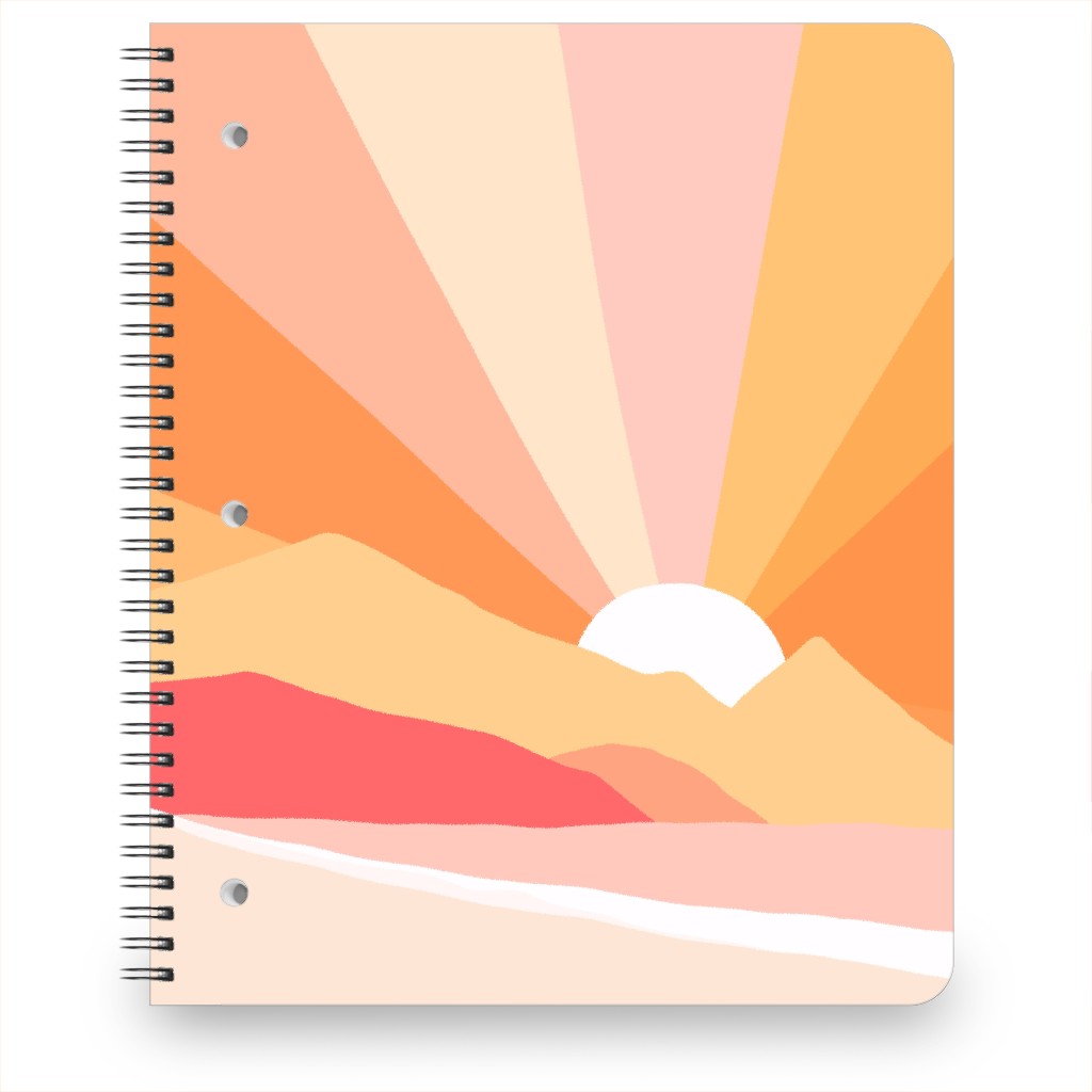 Retro Summer Coast - Warm Notebook, 8.5x11, Multicolor