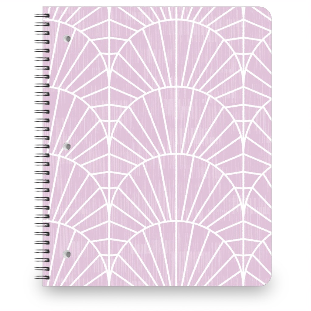 Art Deco Fields - Lavender Notebook, 8.5x11, Purple
